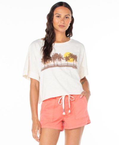 Женская футболка Roxy Cotton Palm Stripe Crewneck Tee
