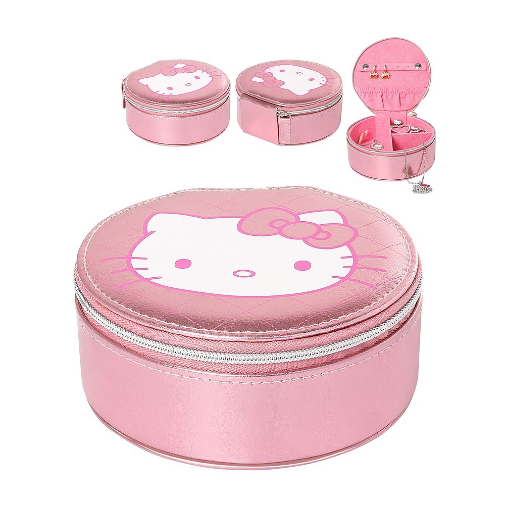 Hello Kitty дорожная шкатулка для украшений на молнии, круглая