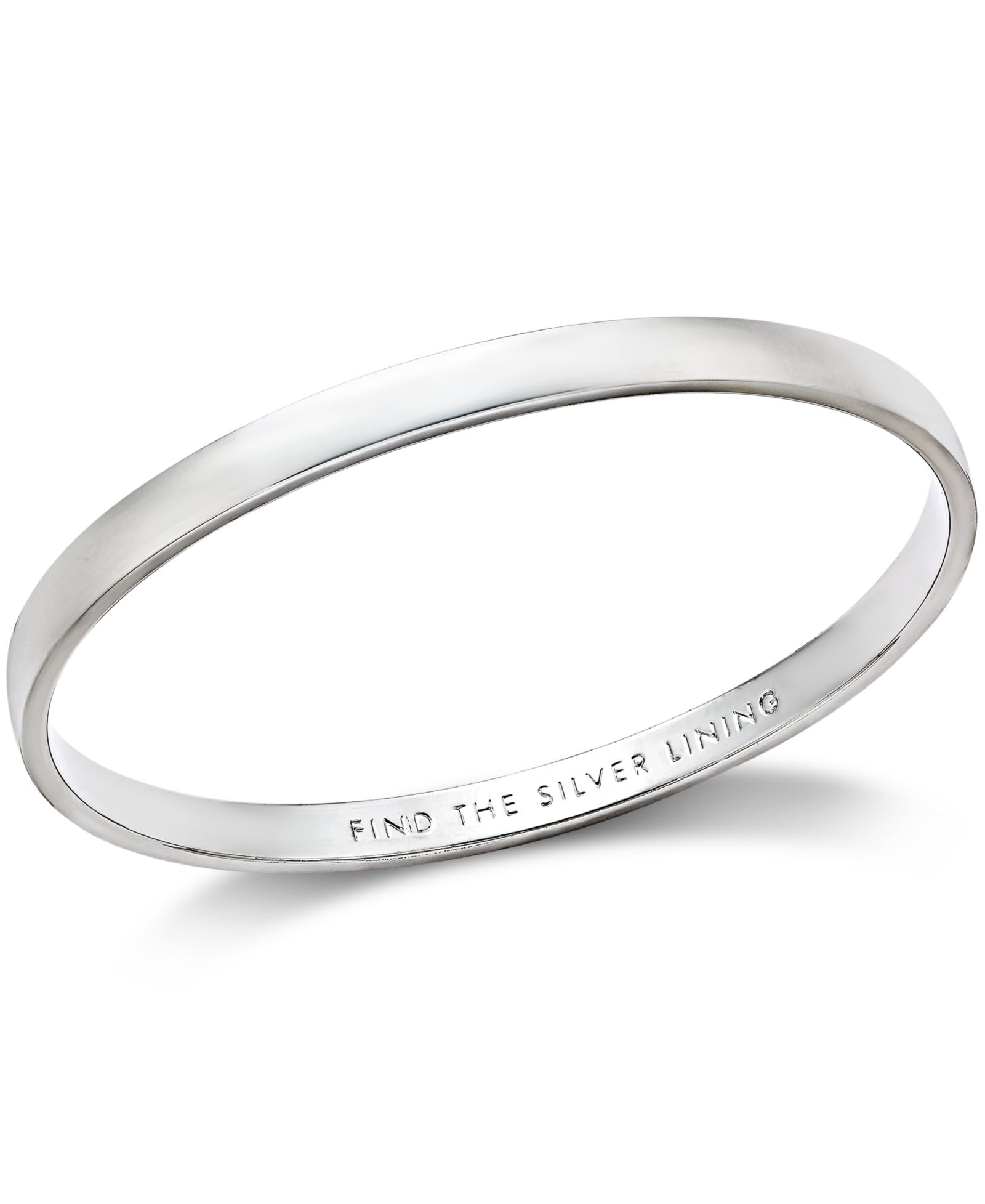 Kate Spade New York  Silver-Tone "Find The Silver Lining" Message Bangle Bracelet
