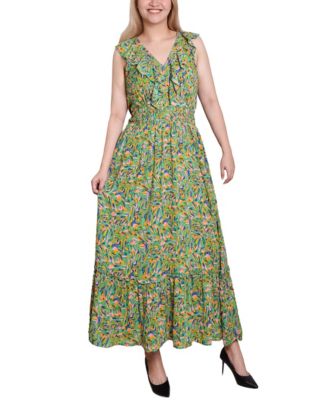 NY Collection Petite Sleeveless Ruffled Rayon Dress