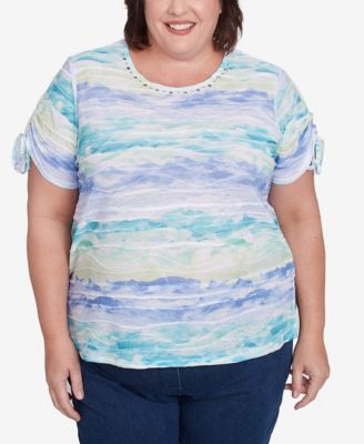 Женский топ Alfred Dunner Plus Size с акварельным принтом