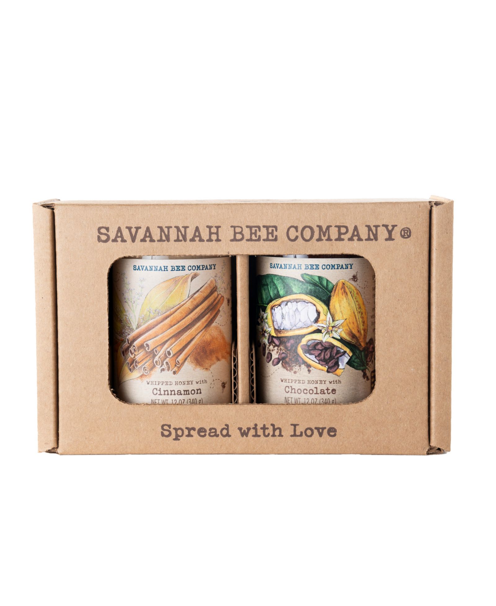 Набор подарочный Savannah Bee Company Cinnamon and Chocolate Whipped Honey 12oz