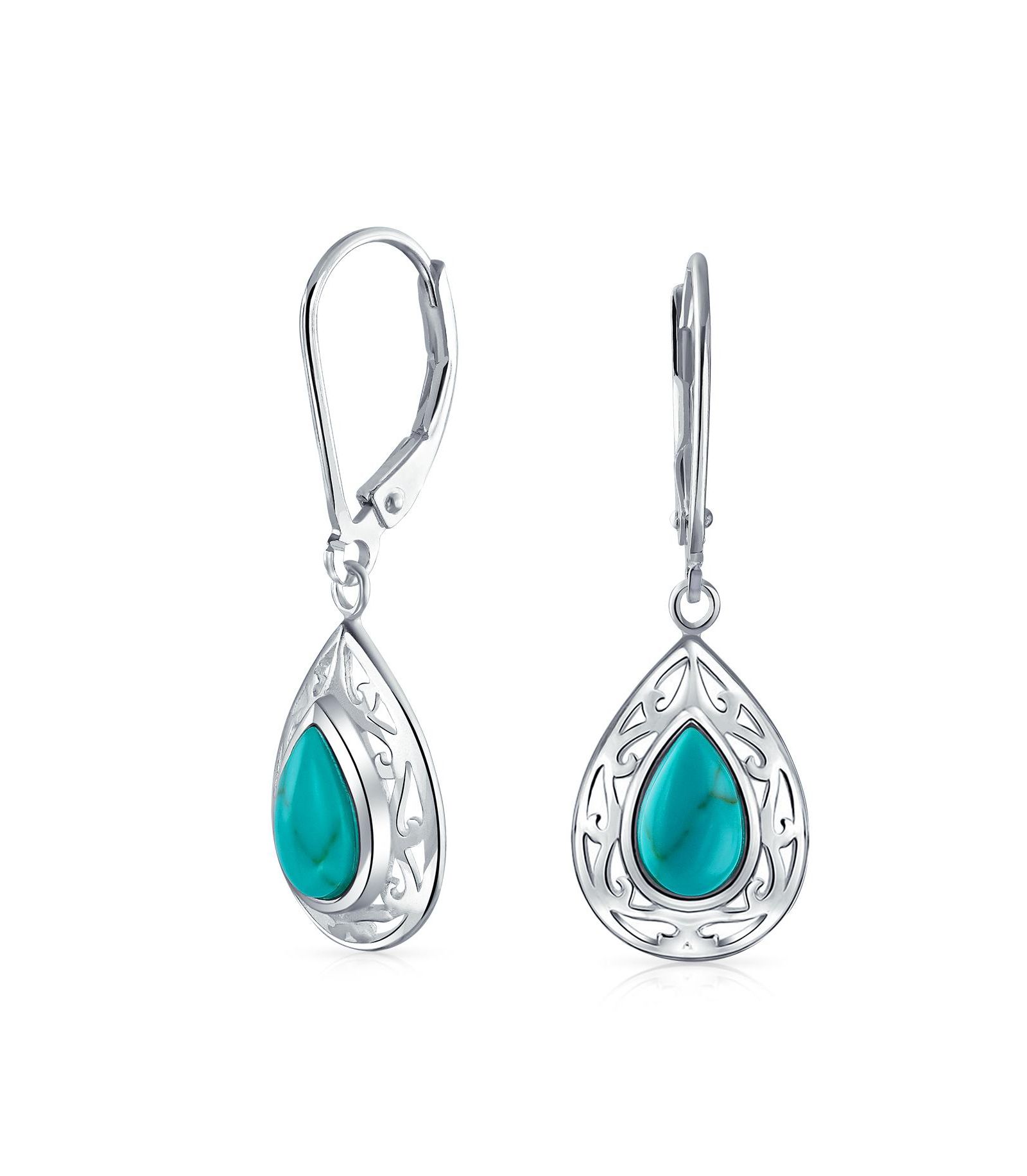 Bling Jewelry Lapis Lazuli Dangle Earrings Sterling Silver
