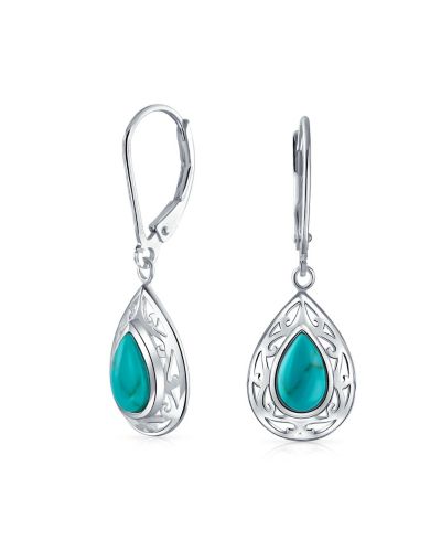 Bling Jewelry Серьги-подвески в западном стиле с лазуритом и ониксом