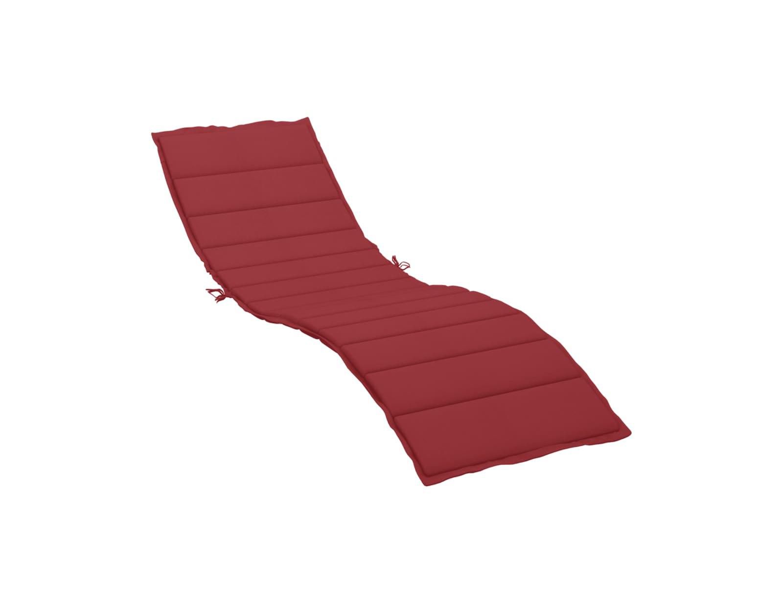 vidaXL Sun Lounger Cushion Wine Red 78.7"x19.7"x1.2" Fabric