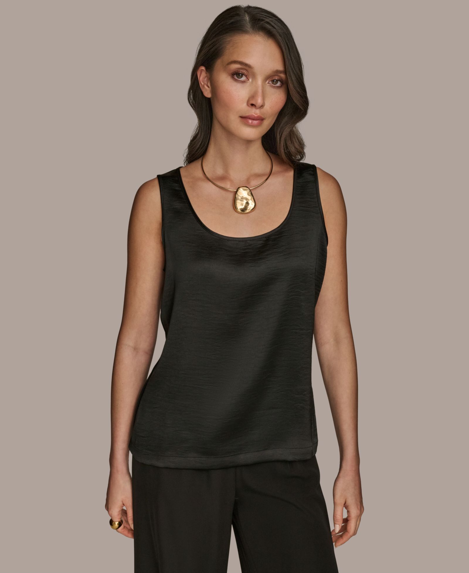 Топ Donna Karan New York Women's Satin Scoop-Neck