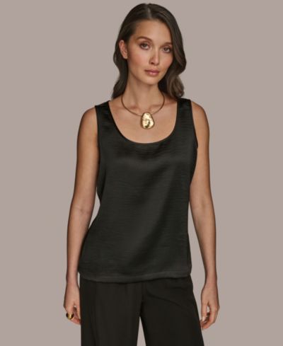 Donna Karan New York Women's Satin Scoop-Neck Tank Top