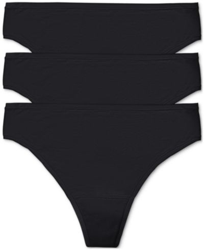Natori Women's 3-Pack. Bliss Bare Cotton Thong Underwear 771346MP