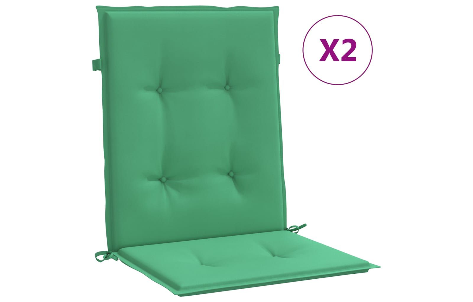 vidaXL Garden Lowback Chair Cushions 2 pcs Green 39.4"x19.7"x1.2" Oxford Fabric