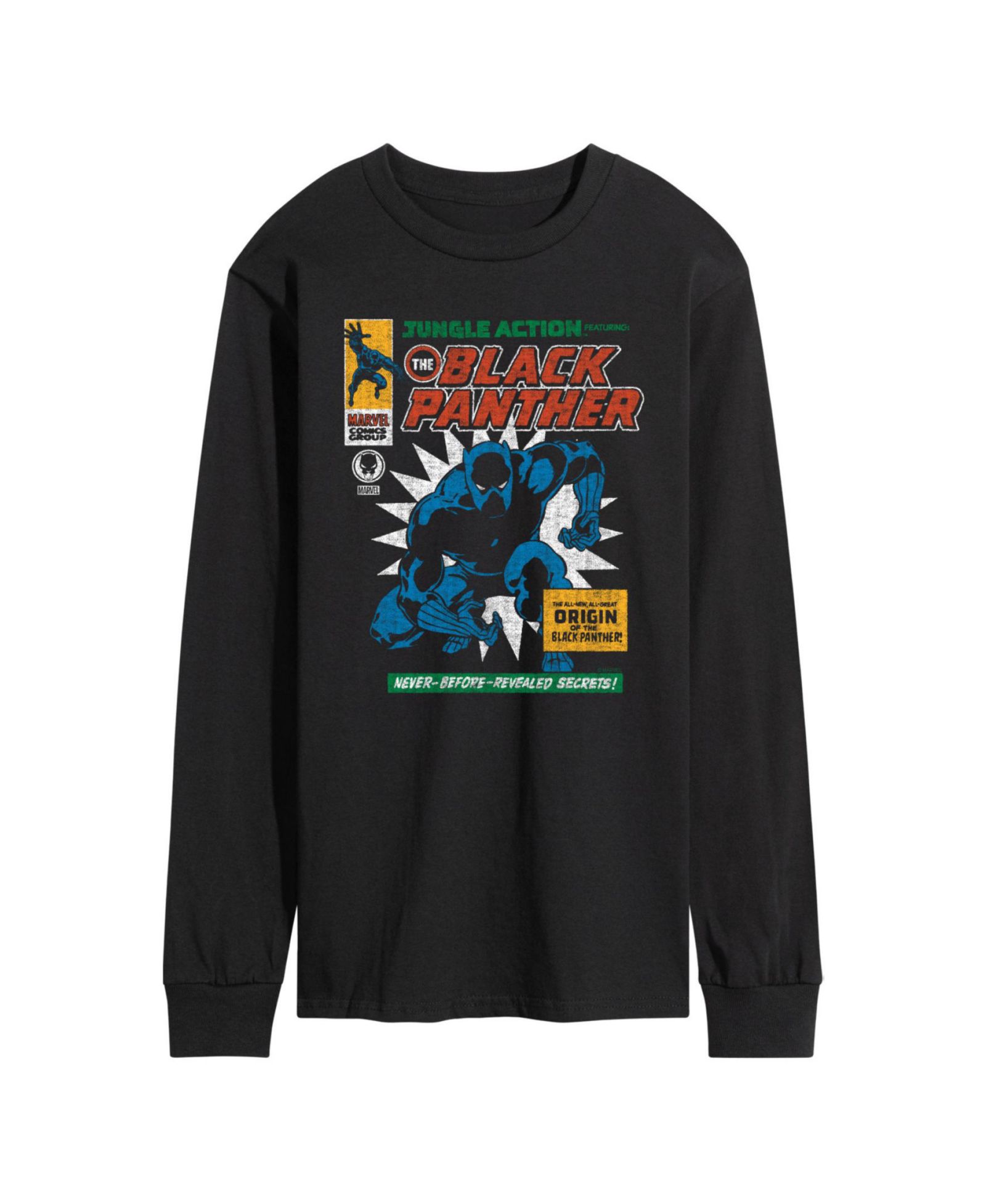 AIRWAVES Men's Black Panther Long Sleeve T-Shirt