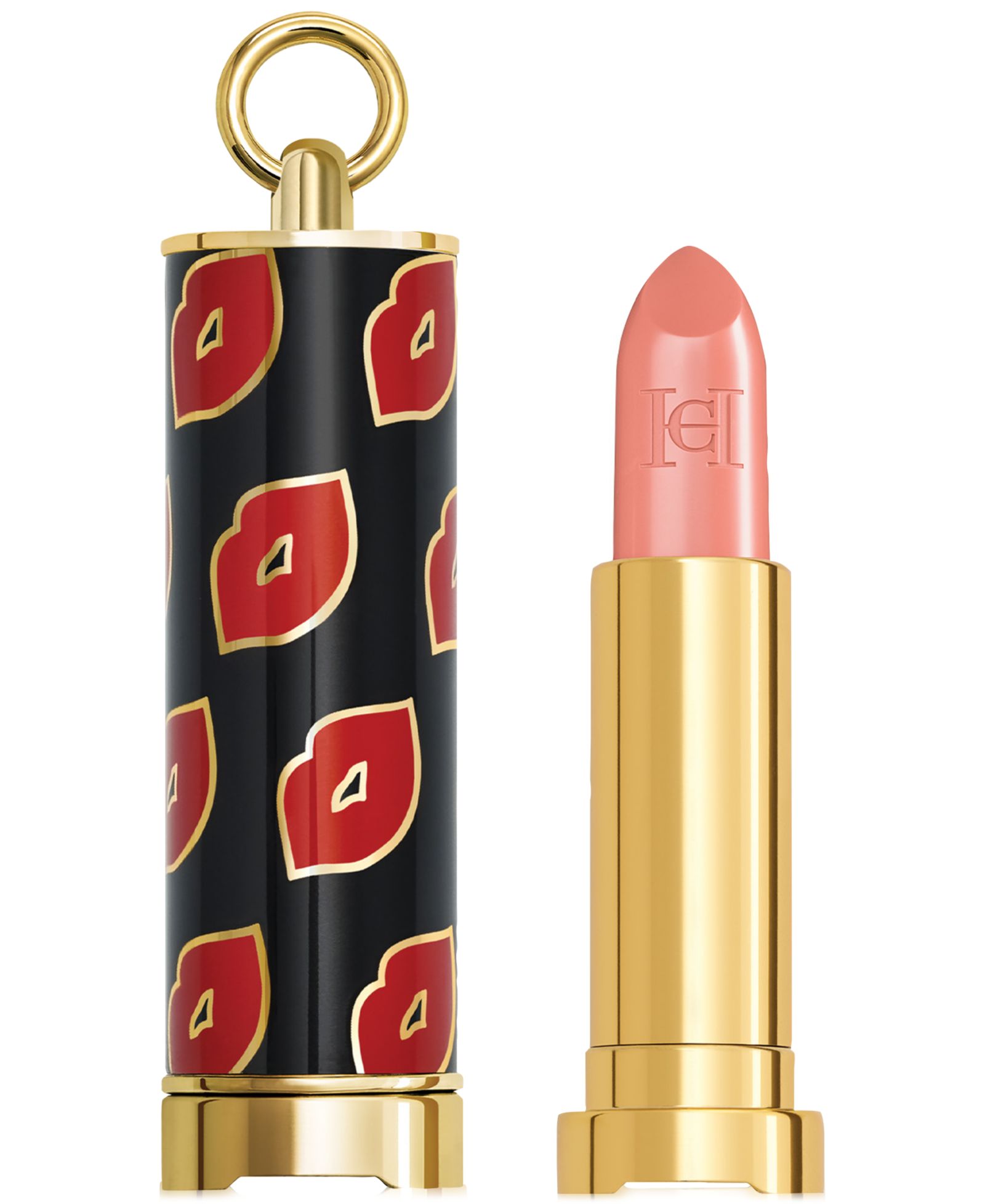 Carolina Herrera Fabulous Kiss Satin Refillable Lipstick & Kiss Of Luck Lipstick Cap
