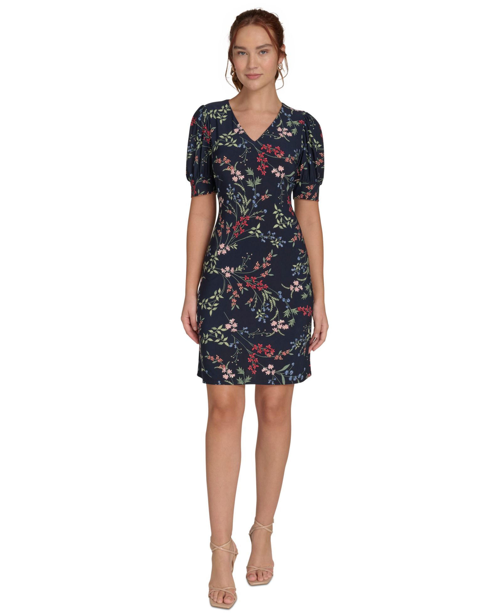 Женское платье Tommy Hilfiger Puffed-Sleeve Floral Shift