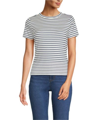 Lands' End Женская футболка с коротким рукавом из трикотажа