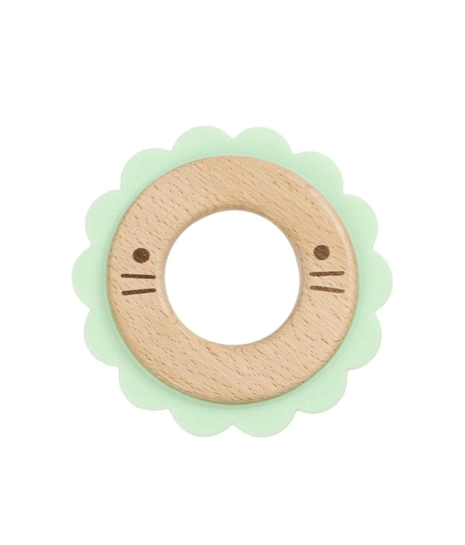 GooseWaddle Lion Mint Animal Teether Wooden + Silicone