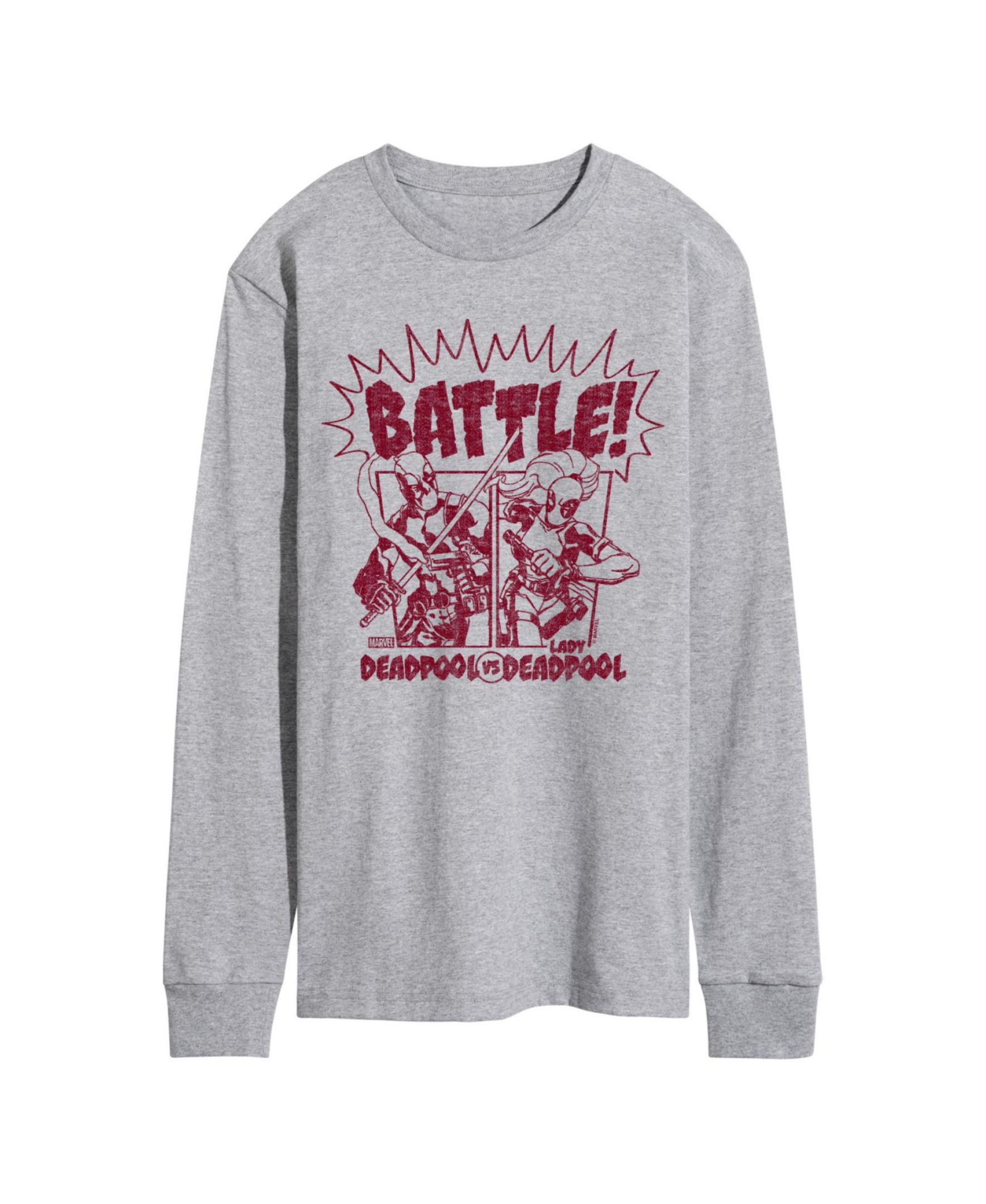 AIRWAVES Men's Deadpool Battle Long Sleeve T-Shirt