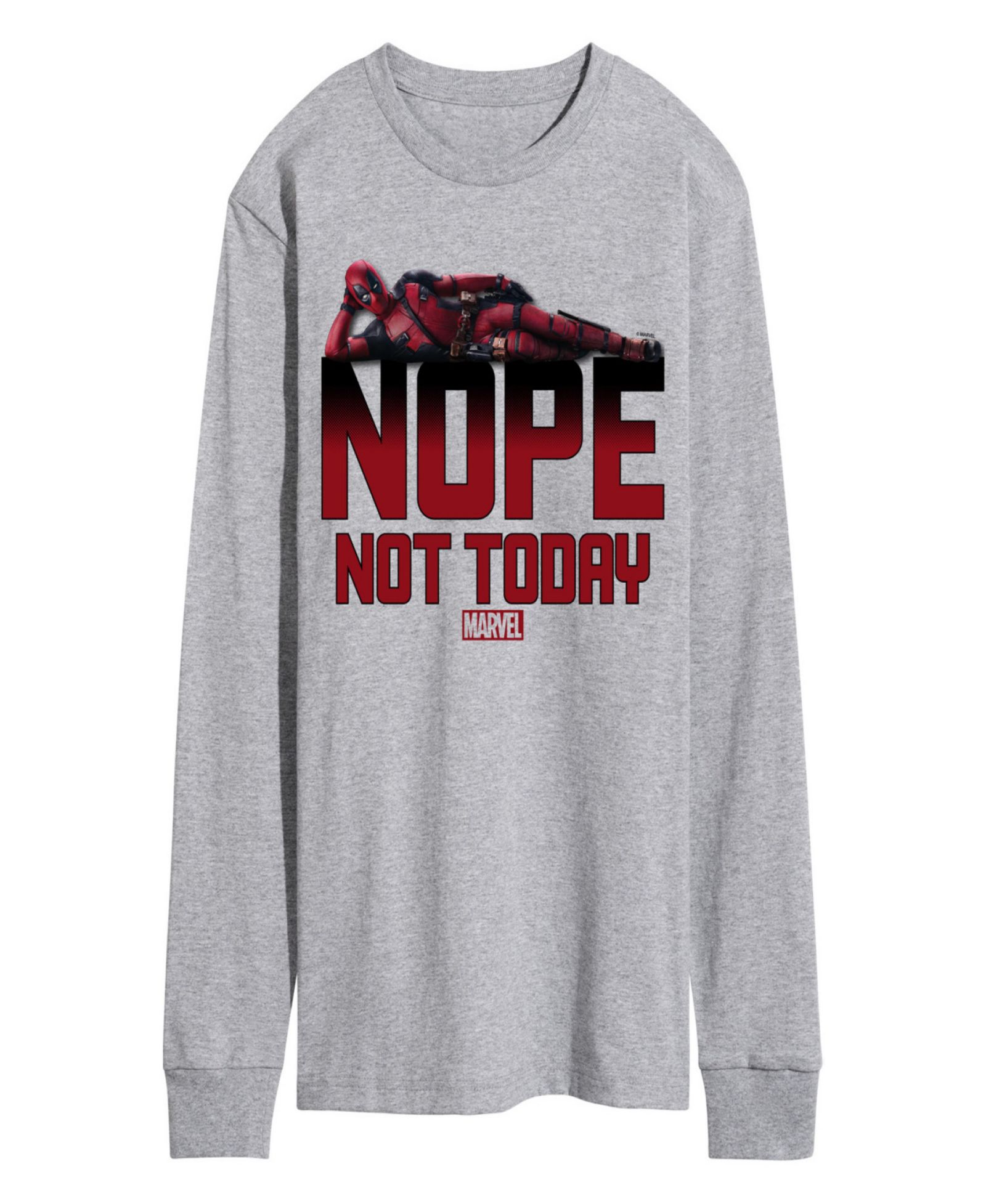 AIRWAVES Men's Deadpool Nope Not Today Long Sleeve T-Shirt