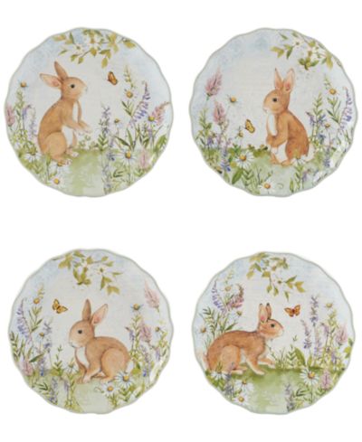 Certified International тарелки для салата Easter Meadow, набор из 4 шт