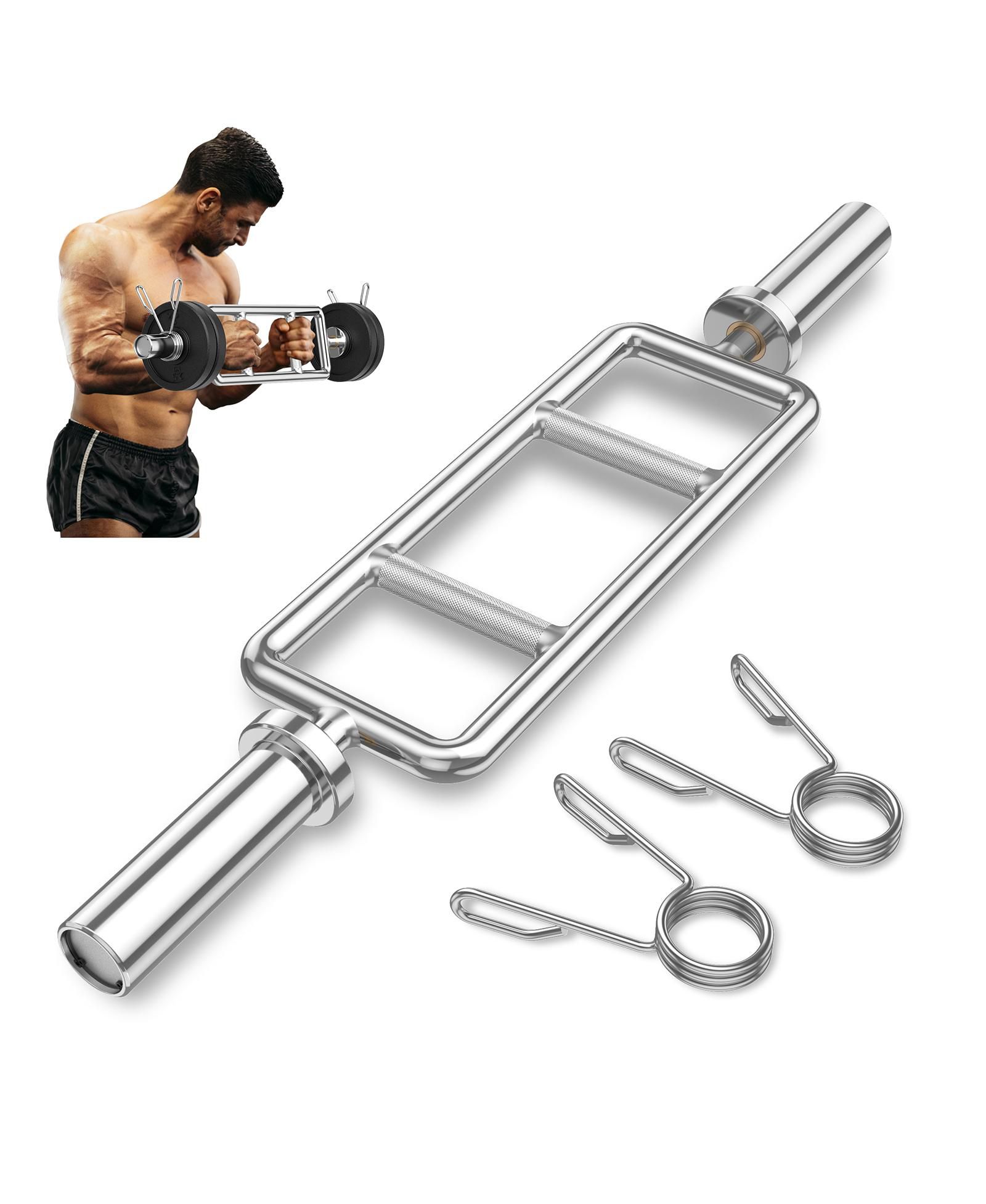 700 LBS Olympic Triceps Bar with Knurled Handles for Squats, Deadlifts, Shrugs
