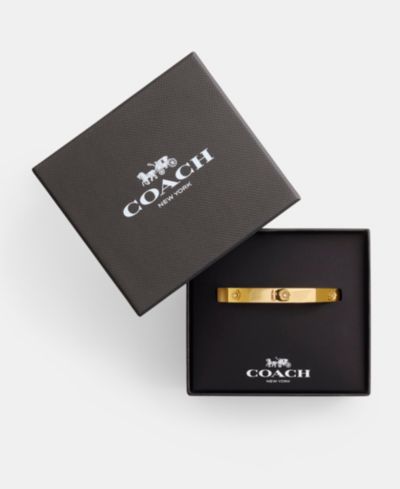 COACH Signature браслет-бэнгл с эмалью и имитацией камня