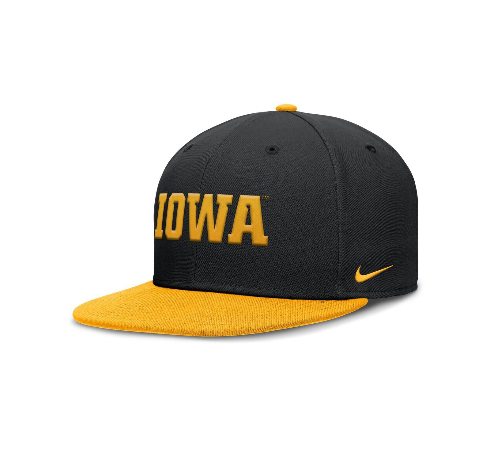 Nike Men's Black/Gold Iowa Hawkeyes Two-Tone Primetime Performance Fitted Hat
