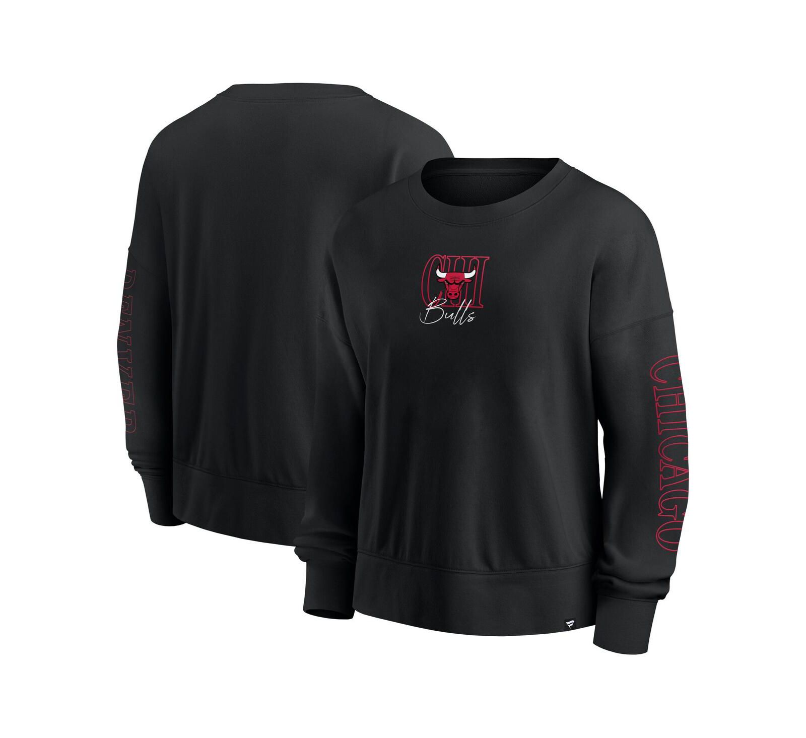 Fanatics Black Chicago Bulls Oversized Game Day Pullover Sweatshirt