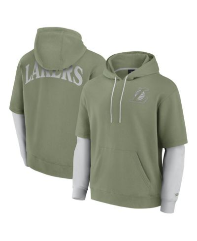 Мужское худи Fanatics Olive Los Angeles Lakers Elements Sleek Pullover
