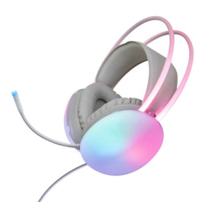 Gabba Goods Wired Adjustable Microphone RGB LED Lights Gaming Headset