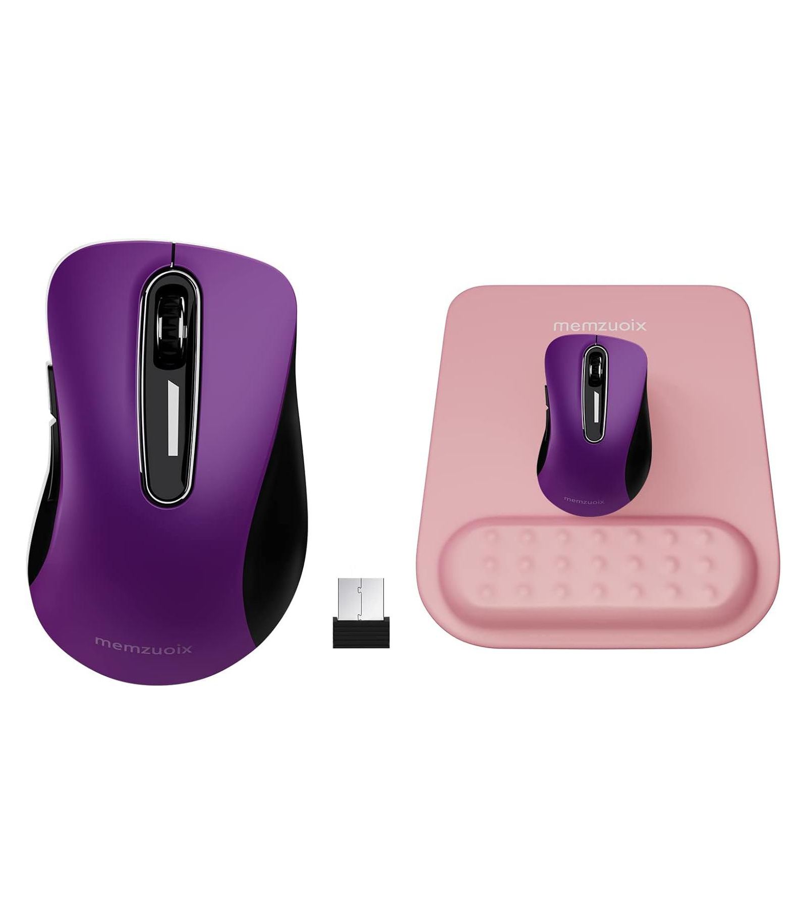 Memzuoix Wireless Ergonomic Mouse and Mouse Pad with Wrist Support for PC/Mac