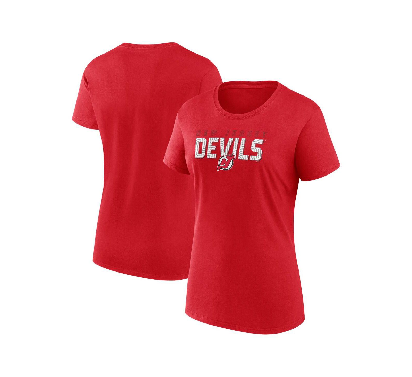 Женская футболка Logo Athletic Red New Jersey Devils Launch с вырезом лодочкой