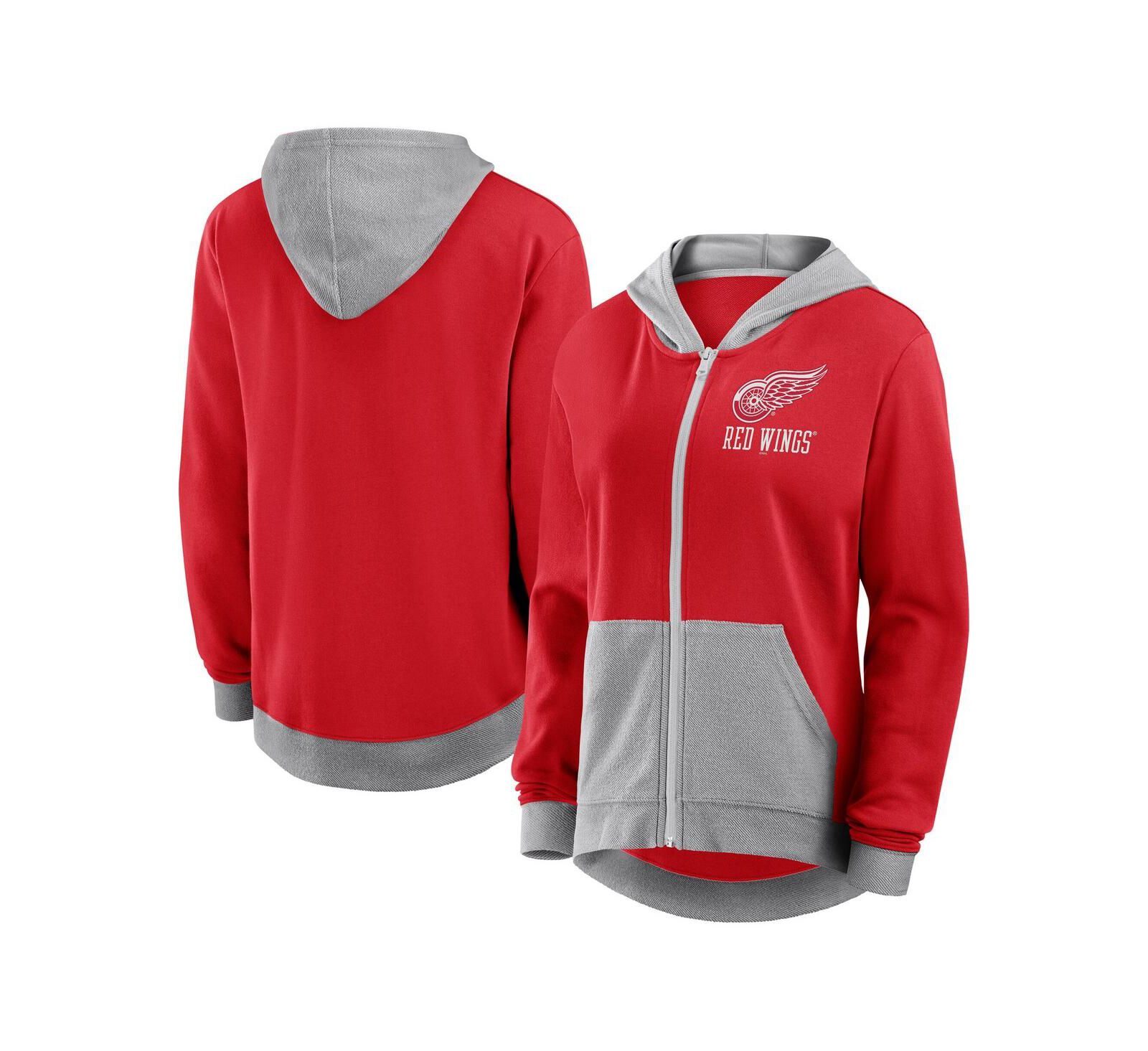 Женское худи Logo Athletic Red Detroit Red Wings French Terry Full-Zip
