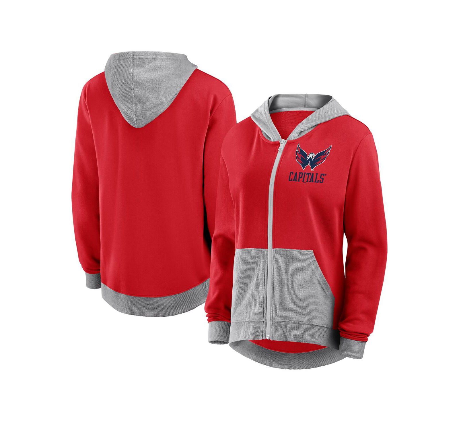 Женская толстовка на молнии Logo Athletic Washington Capitals Hit It French Terry, красная