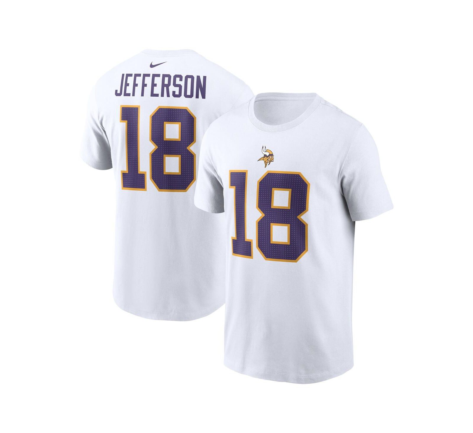 Nike Men's Justin Jefferson White Minnesota Vikings Name & Number T-Shirt