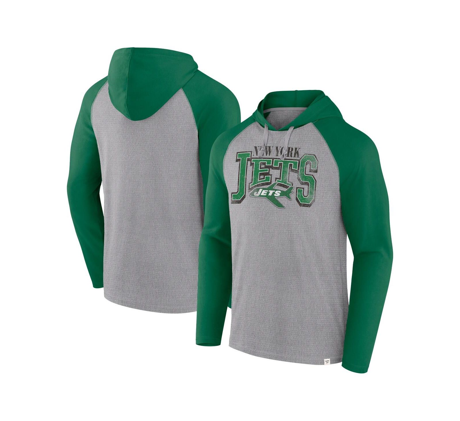 Fanatics Мужское худи с длинным рукавом New York Jets Gray/Kelly Green