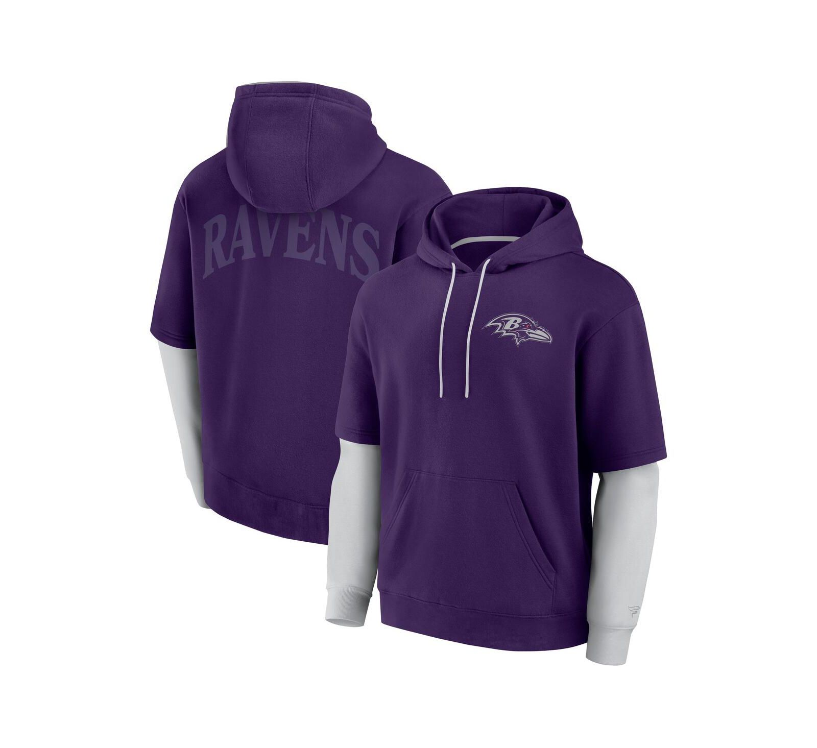 Fanatics Men's and Women's Purple Baltimore Ravens Sleek Elements Pullover Hoodie