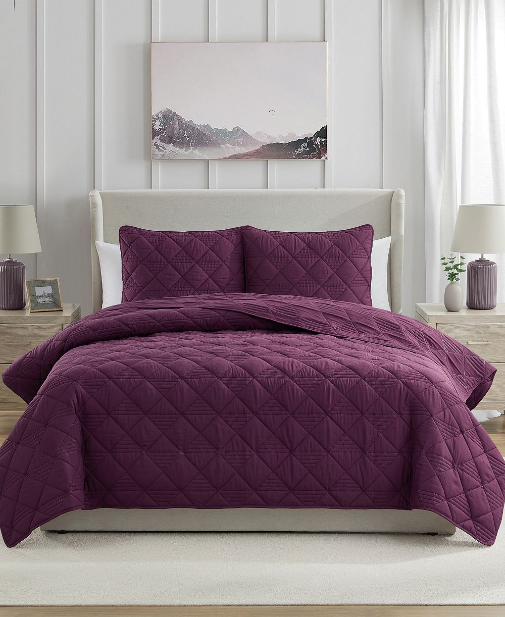 VCNY Home Lucy Pinsonic Diamond 3-Pc. Quilt Set, King