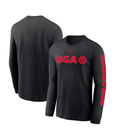 Nike Мужская черная футболка Nike Georgia Bulldogs Basketball Icon Two-Hit Long Sleeve