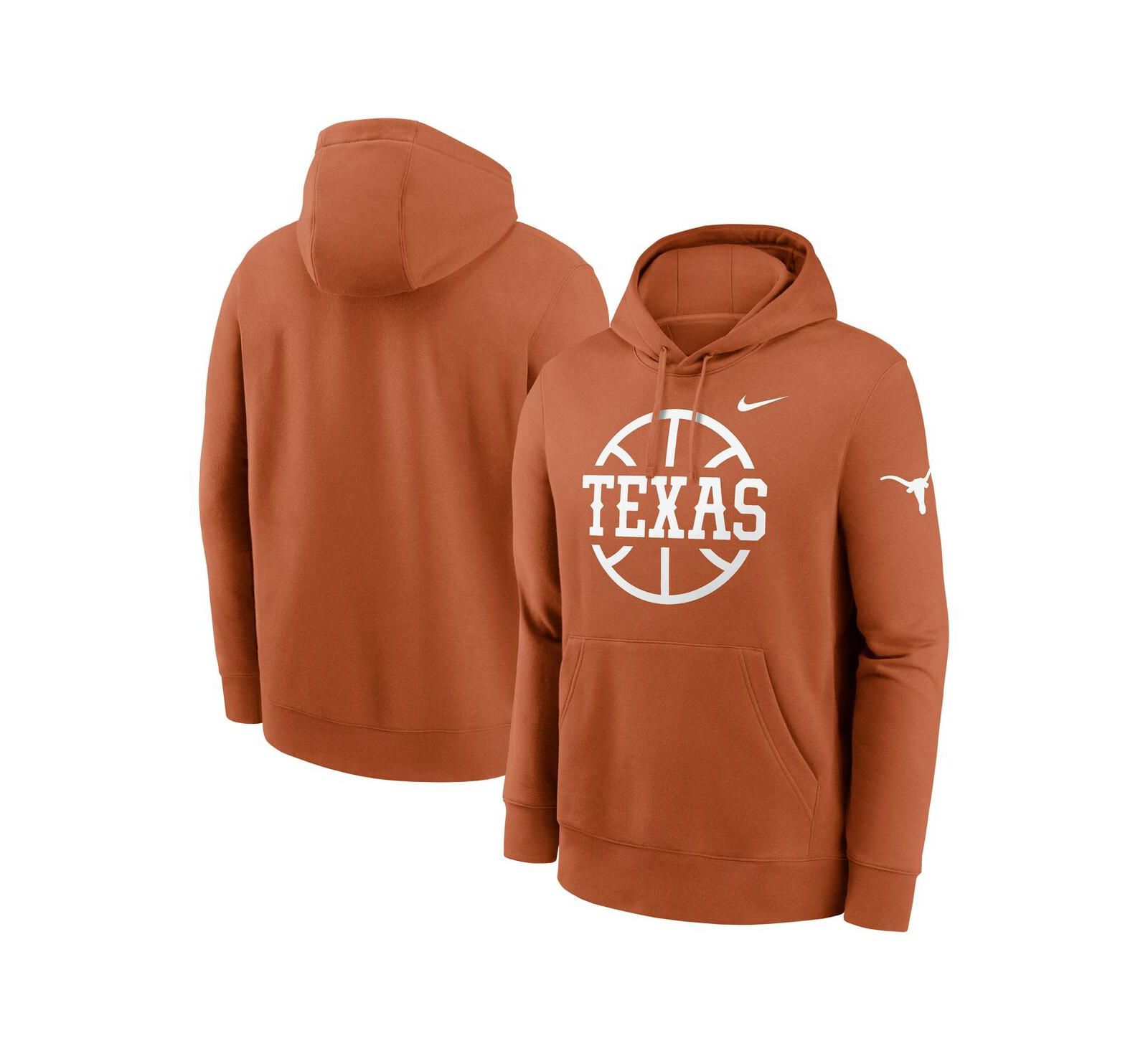 Мужское худи Nike Texas Longhorns Basketball Icon Club Fleece
