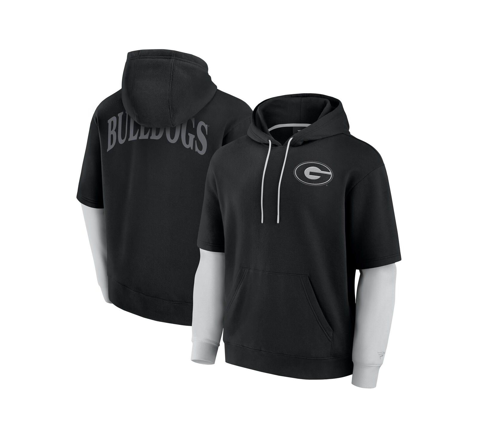 Fanatics Men's Black Georgia Bulldogs Sleek Pullover Hoodie