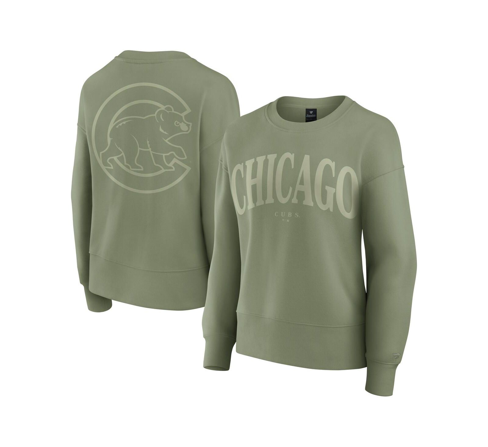 Женское свитшот Fanatics Green Chicago Cubs Elements Flow Pullover