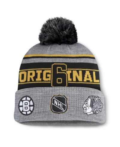 Fanatics Мужская вязаная шапка с помпоном Gray/Black Original 6 Lumberjack