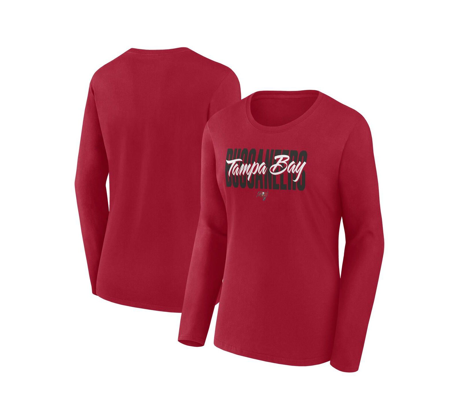 Женская футболка Logo Athletic Red Tampa Bay Buccaneers Grip с длинным рукавом