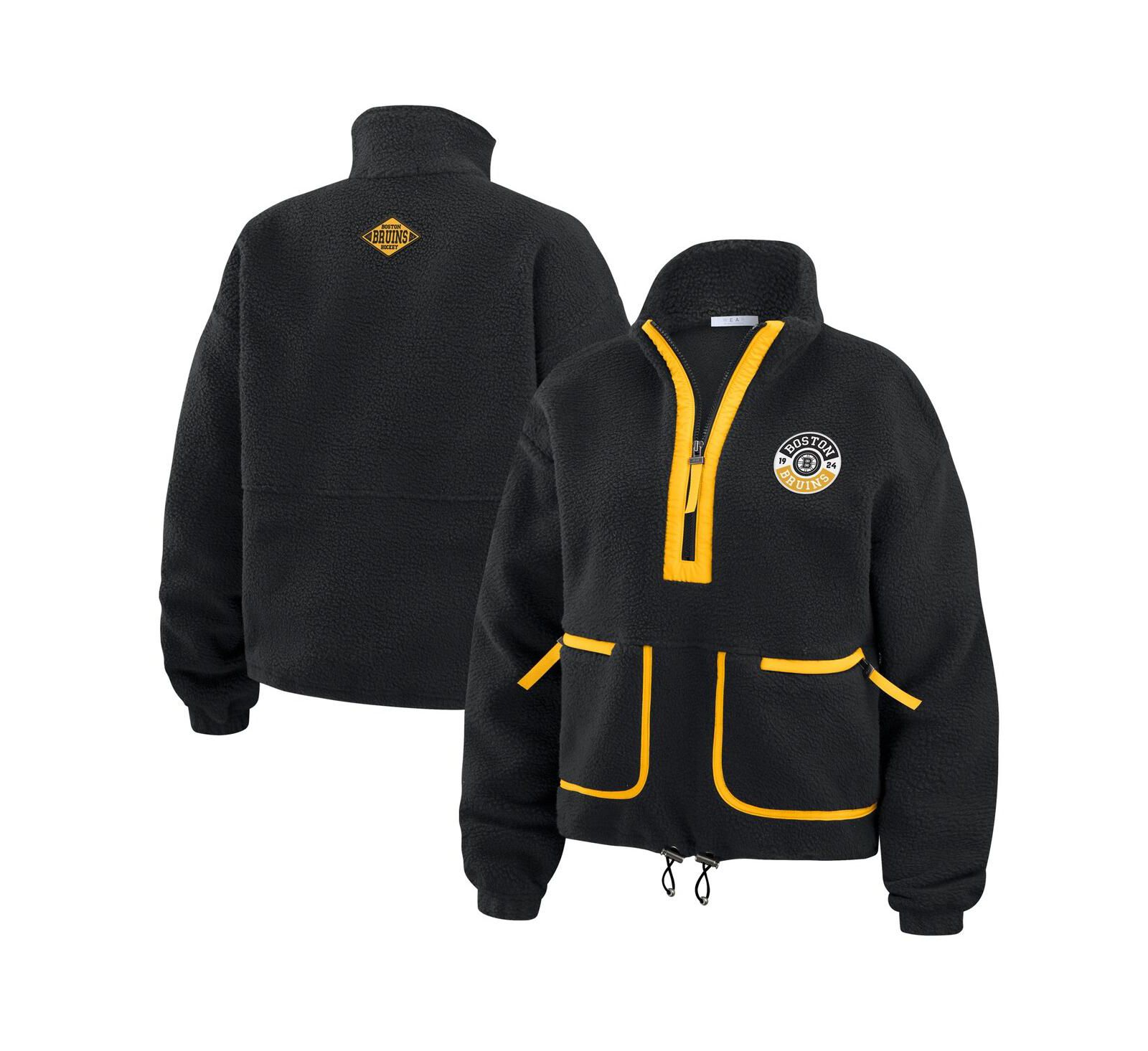 Женская куртка WEAR by Erin Andrews Black Boston Bruins Polar Fleece Half-Zip