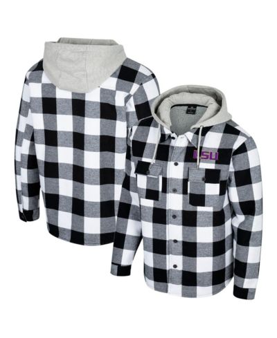 Colosseum Men's Black/White LSU Tigers Buffalo Plaid Full-Zip Jacket