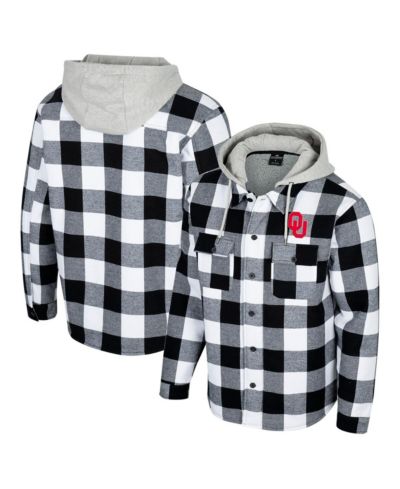 Colosseum Men's Black/White Oklahoma Sooners Buffalo Plaid Full-Zip Jacket