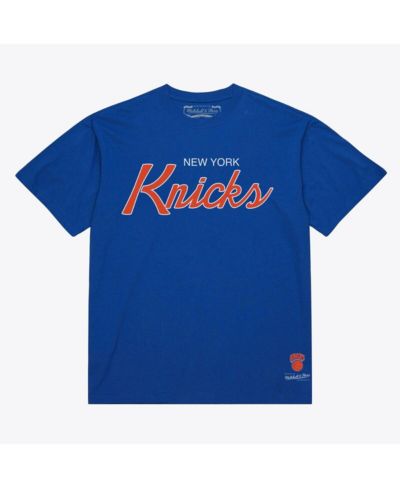 Mitchell & Ness Men's Blue New York Knicks Vintage Wordmark T-Shirt