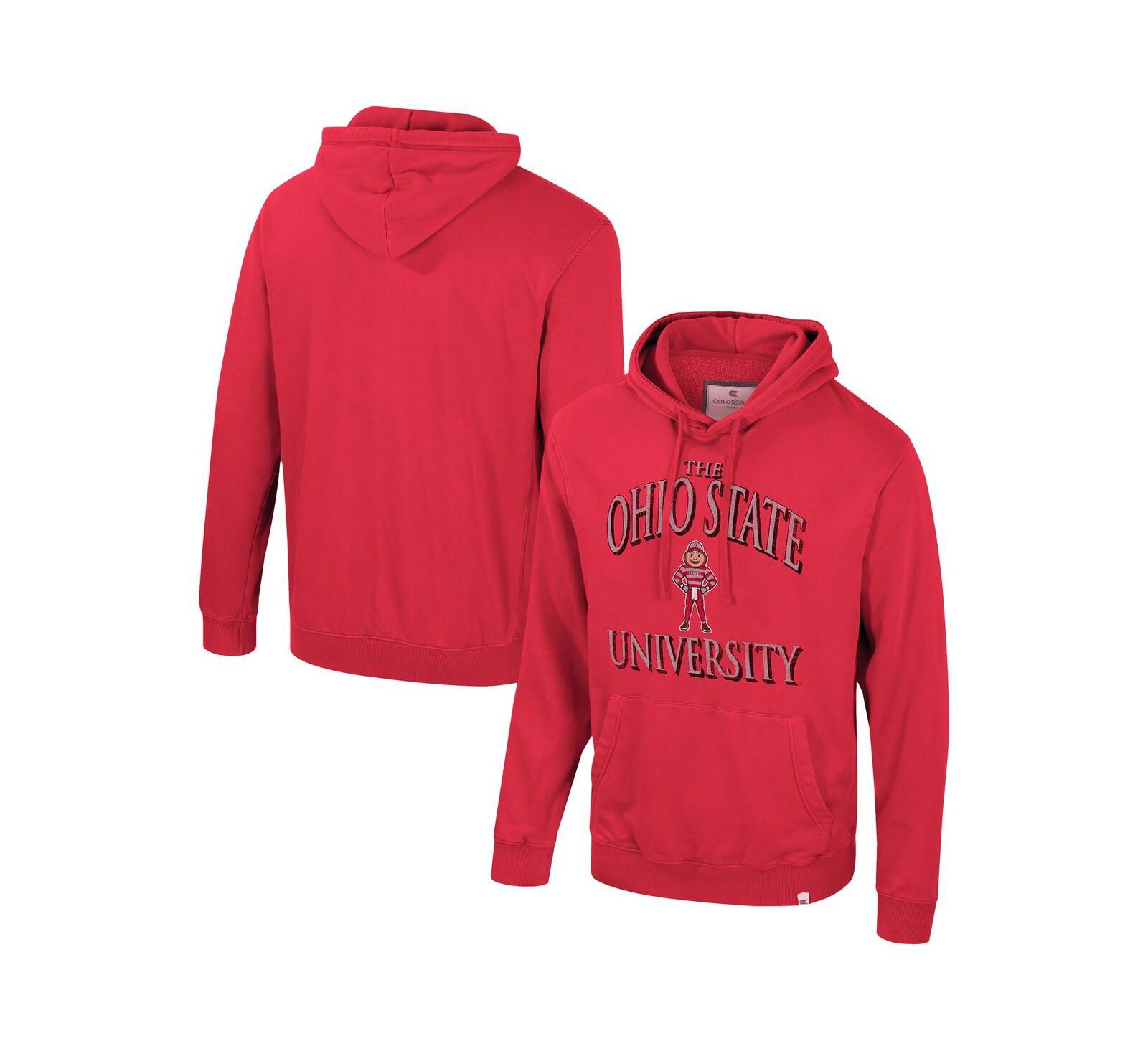 Colosseum Мужское худи-толстовка Ohio State Buckeyes Big & Tall Scarlet