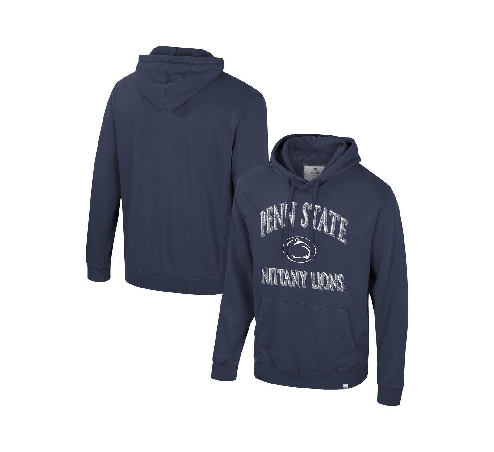 Colosseum Men's Navy Penn State Nittany Lions Big & Tall Cap E-Tan Pullover Hoodie