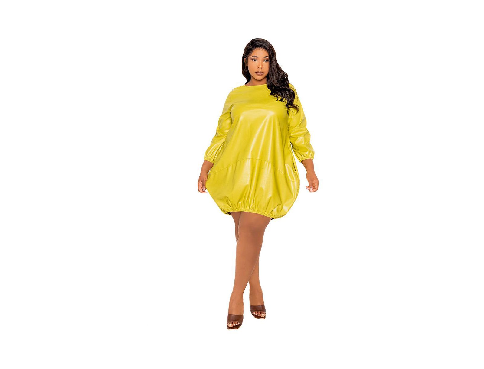 Мини-платье Buxom Couture Plus Size Faux Leather