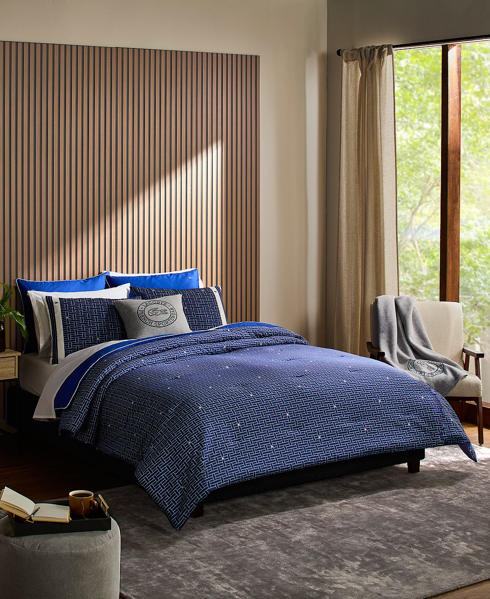 Lacoste Home Heritage Geo Cotton 3-Pc. Comforter Set, King