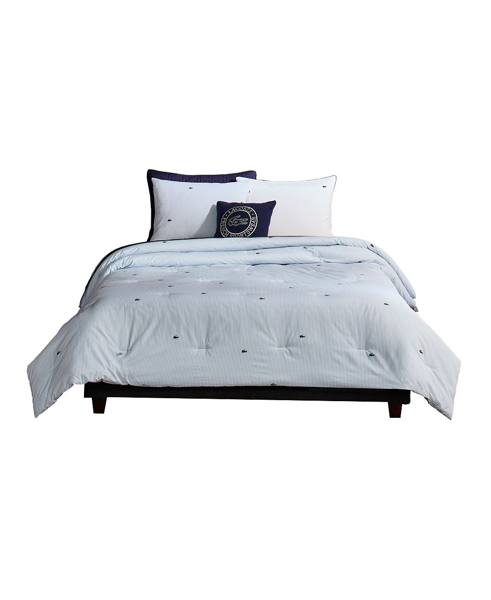Lacoste Home Pinstripe Croc Cotton 2-Pc. Comforter Set, Twin